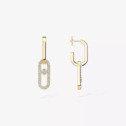 [Glow Jewelry]Move Link Diamond Earrings