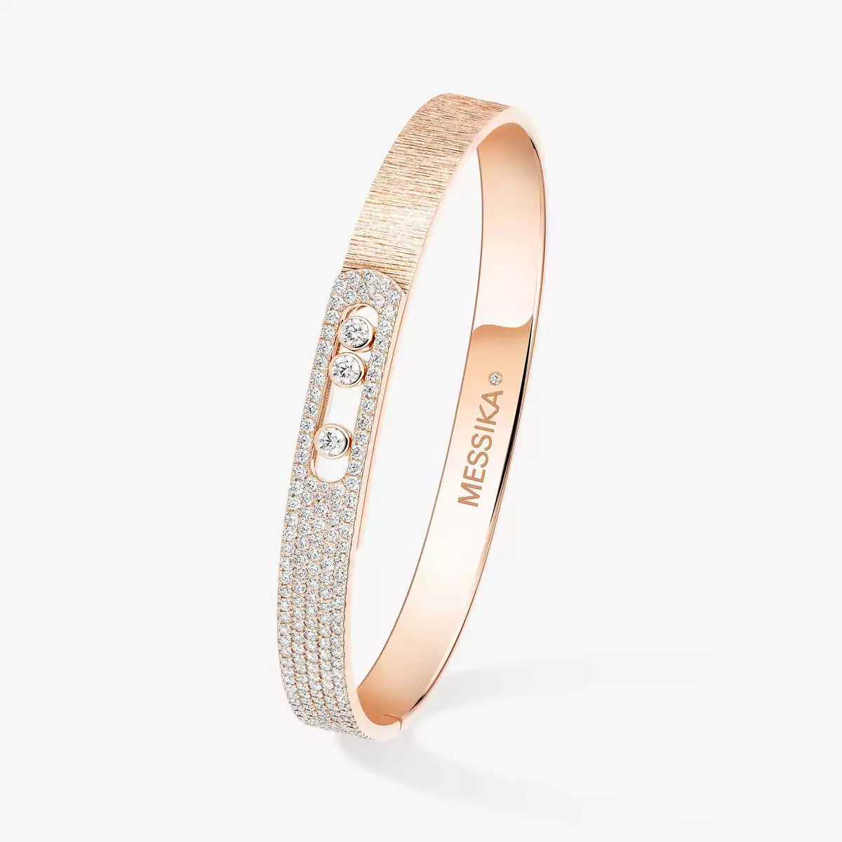[Glow Jewelry]Move Noa Ciselé half pavé bangle