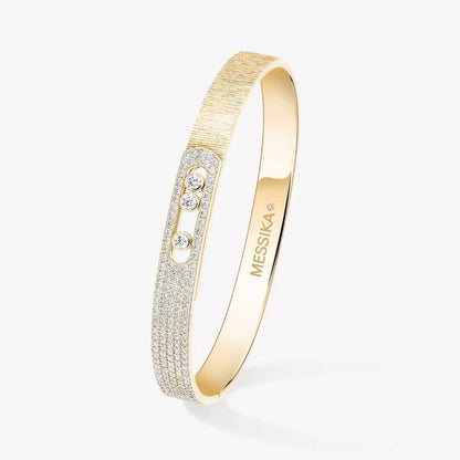 [Glow Jewelry]Move Noa Ciselé half pavé bangle