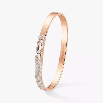 [Glow Jewelry]Move Noa Rose Gold Pavé Diamond Bangle Bracelet