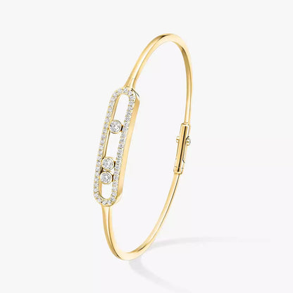 [Glow Jewelry]Move Pavé Diamond Bangle Bracelet M