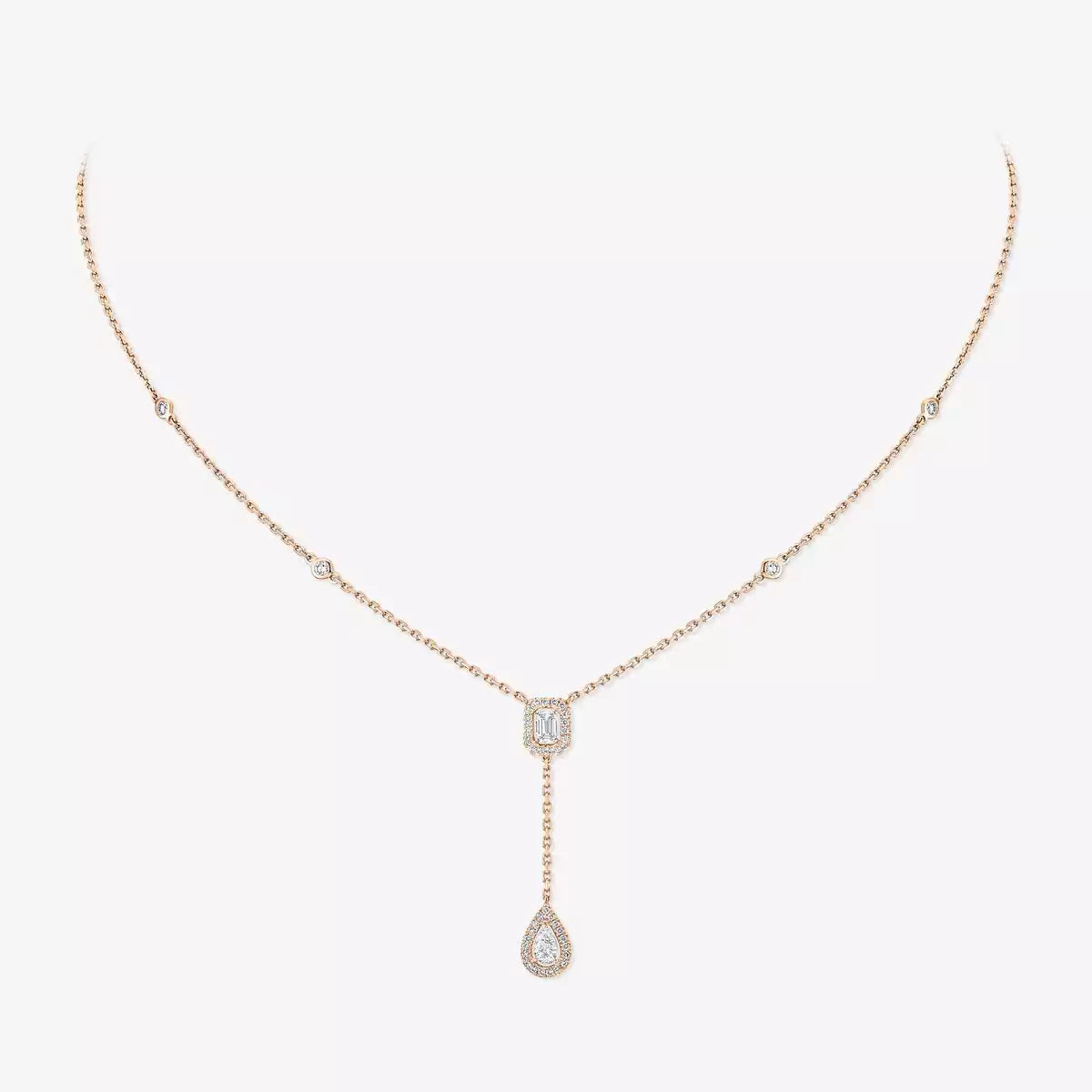 [Glow Jewelry]Gold Diamond Tie Necklace