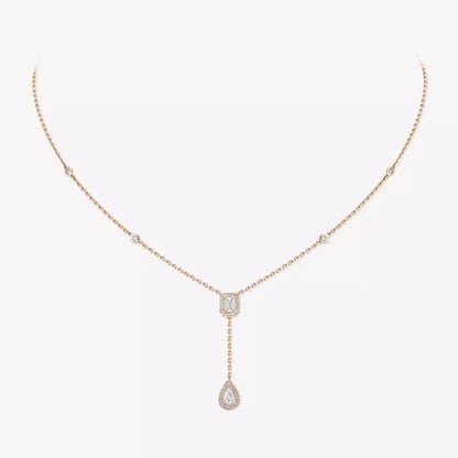 [Glow Jewelry]Gold Diamond Tie Necklace