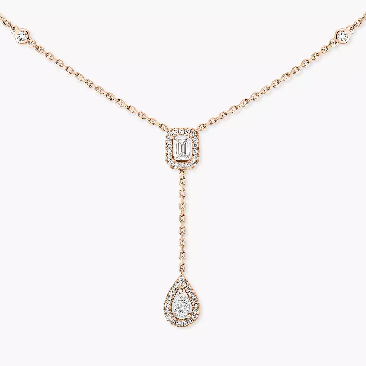 [Glow Jewelry]Gold Diamond Tie Necklace