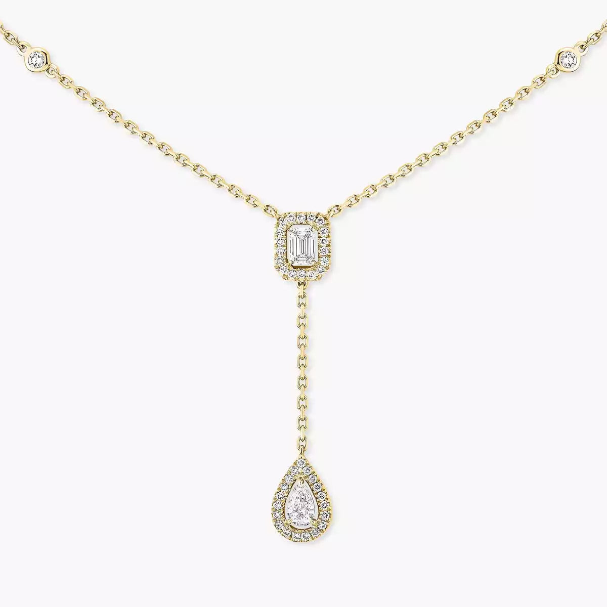 [Glow Jewelry]Gold Diamond Tie Necklace