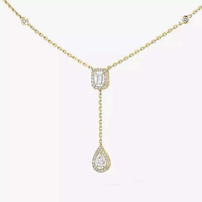 [Glow Jewelry]Gold Diamond Tie Necklace