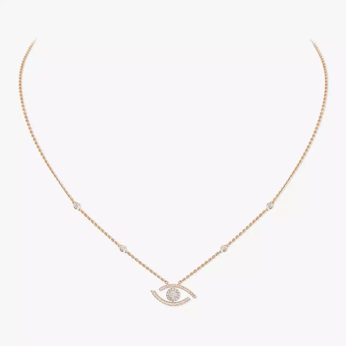 [Glow Jewelry]Pave_ Diamond Necklace Lucky Eye