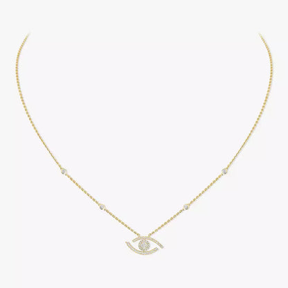[Glow Jewelry]Pave_ Diamond Necklace Lucky Eye
