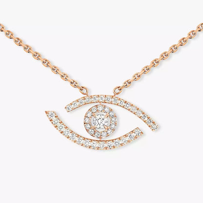 [Glow Jewelry]Pave_ Diamond Necklace Lucky Eye