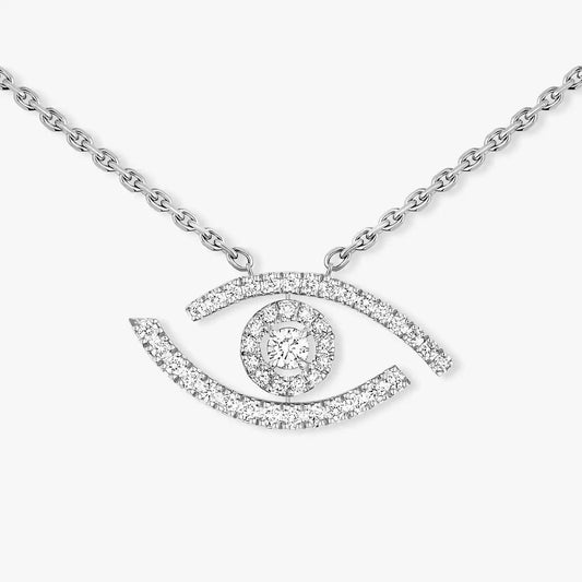 [Glow Jewelry]Pave_ Diamond Necklace Lucky Eye