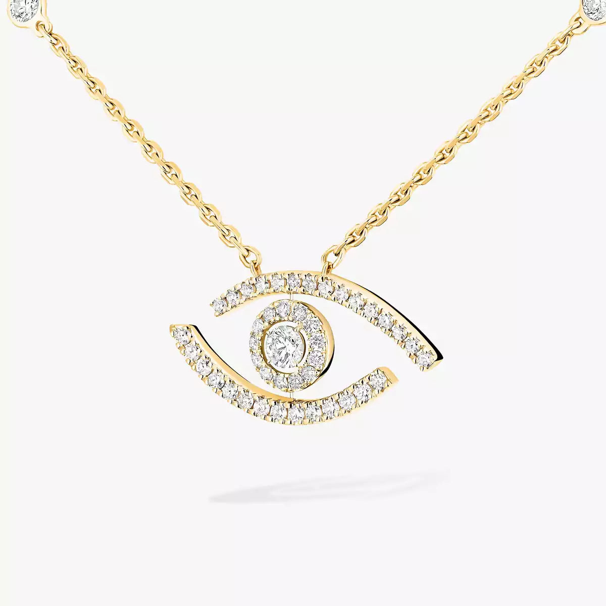 [Glow Jewelry]Pave_ Diamond Necklace Lucky Eye