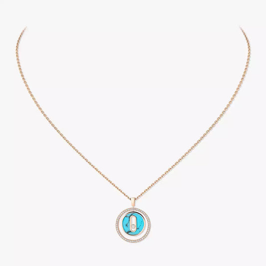 [Glow Jewelry]Lucky Move Diamond Necklace in Rose Gold and White Mother-of-Pearl