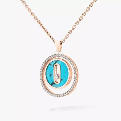 [Glow Jewelry]Lucky Move Diamond Necklace in Rose Gold and White Mother-of-Pearl