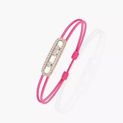 [Glow Jewelry]MK Care(s) pink cord pavé bracelet
