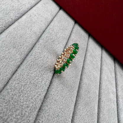 [Glow Jewelry]PYRAMID COLORED STONE STUD RING