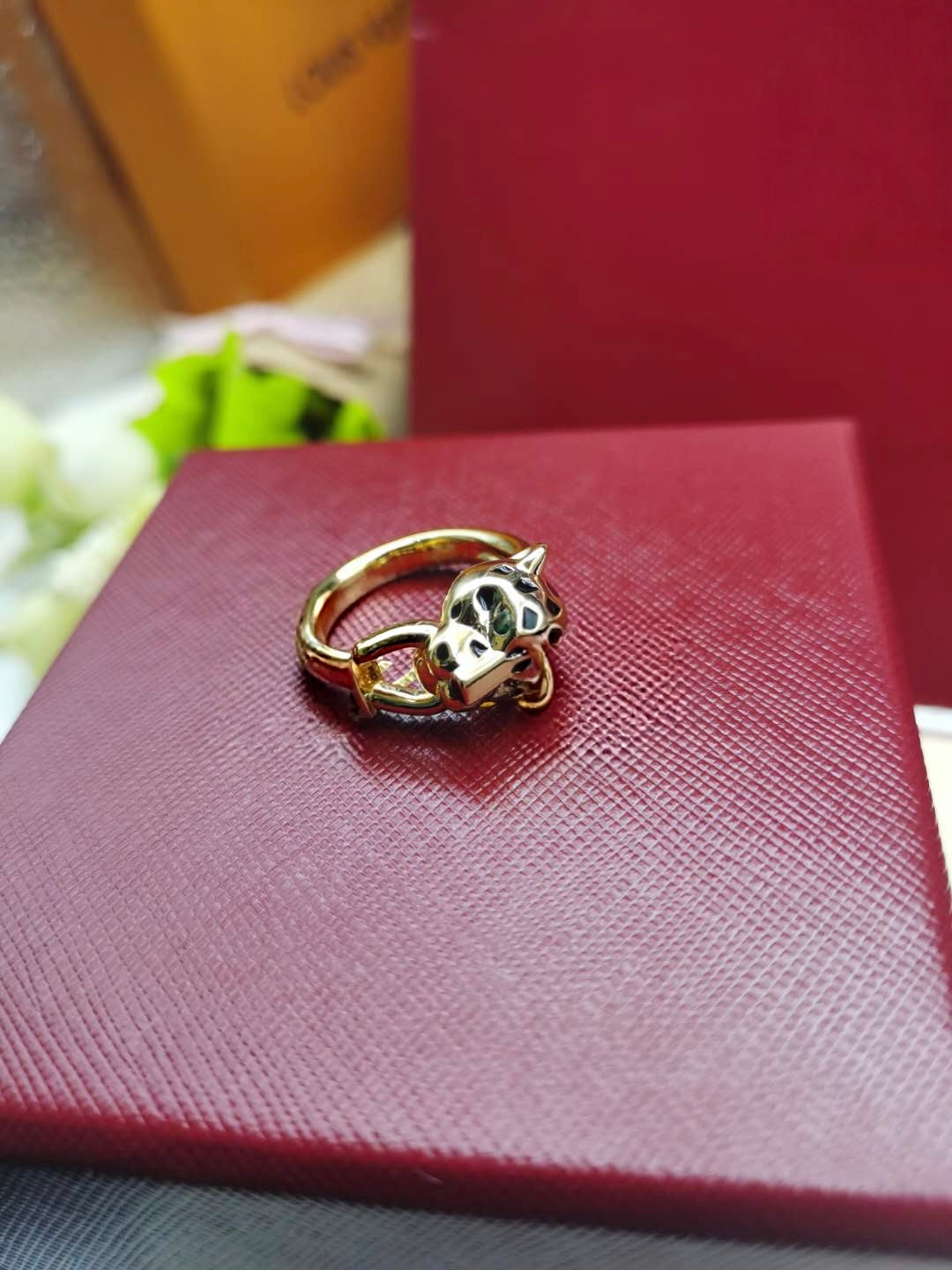 [Glow Jewelry]LEOPARD-HEAD LEOPARD-PRINT COUPLE RING