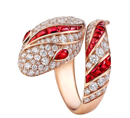 [Glow Jewelry]BRAND NEW LUXURY RED SNAKE RING
