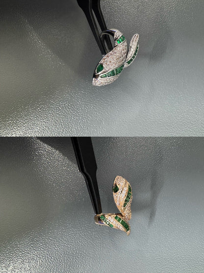 [Glow Jewelry]BRAND NEW LUXURY GREEN SNAKE RING