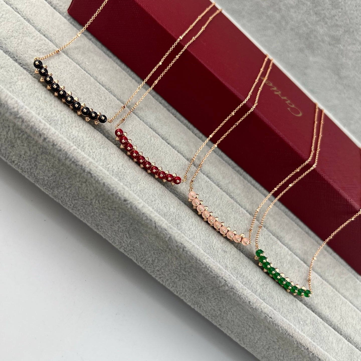 [Glow Jewelry]NEW STUD COLORED GEM PENDANT NECKLACE