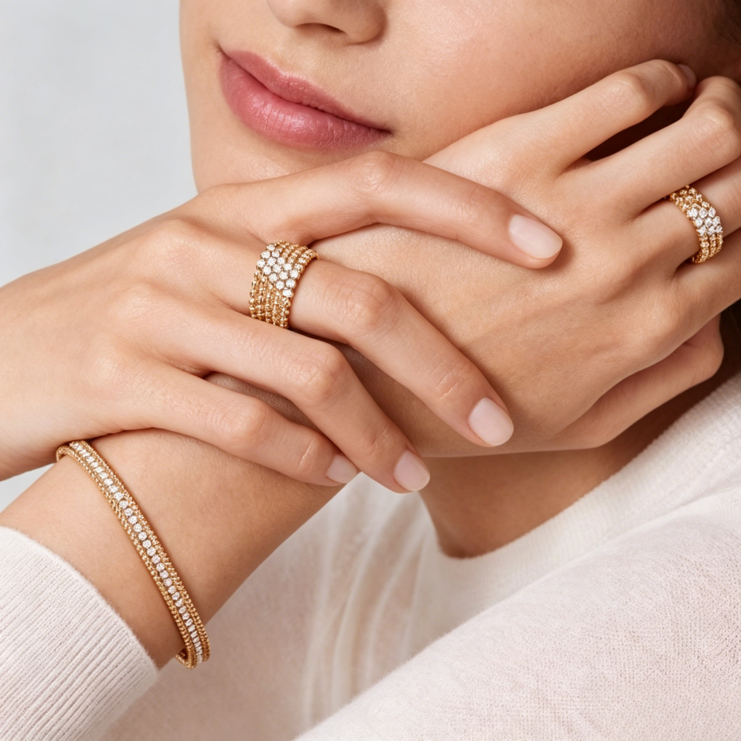 [Glow Jewelry] THREE-ROW DIAMOND RING