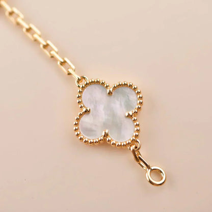 [Glow Jewelry]CLOVER WHITE PEARL MOP 5 MOTIF BRACELET COLLECTION