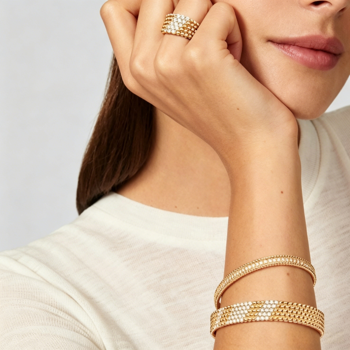 [Glow Jewelry]  FIVE-ROW DIAMOND BRACELET