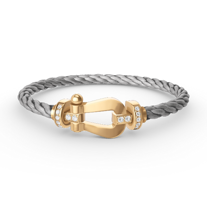 Glow Jewelry「FORCE LARGE HORSESHOE HALF DIAMOND BRACELET GOLD」