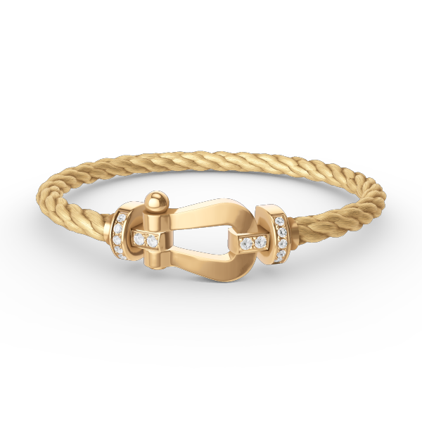 Glow Jewelry「FORCE LARGE HORSESHOE HALF DIAMOND BRACELET GOLD」