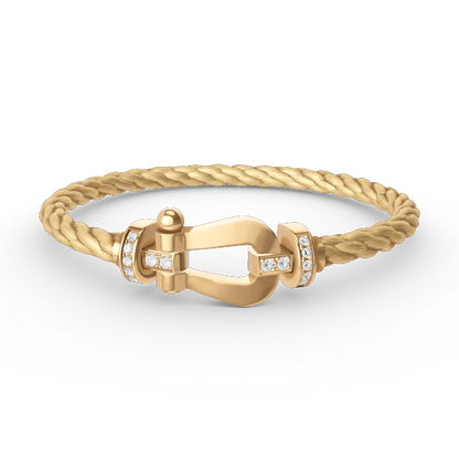 Glow Jewelry「FORCE LARGE HORSESHOE HALF DIAMOND BRACELET GOLD」