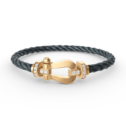 Glow Jewelry「FORCE LARGE HORSESHOE HALF DIAMOND BRACELET GOLD」
