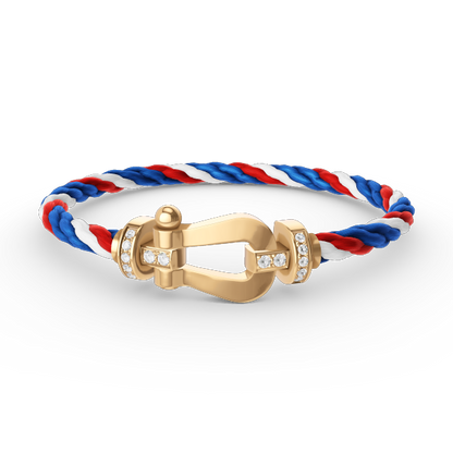 Glow Jewelry「FORCE LARGE HORSESHOE HALF DIAMOND BRACELET GOLD」