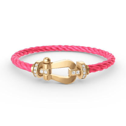 Glow Jewelry「FORCE LARGE HORSESHOE HALF DIAMOND BRACELET GOLD」