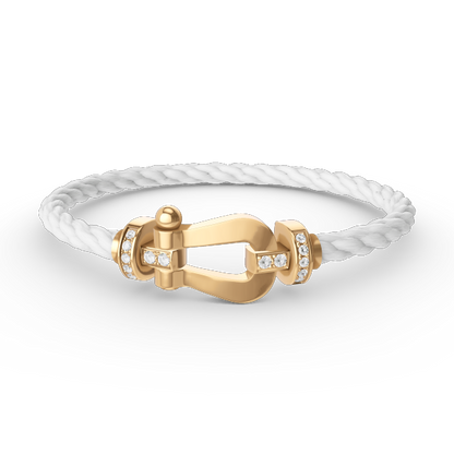 Glow Jewelry「FORCE LARGE HORSESHOE HALF DIAMOND BRACELET GOLD」