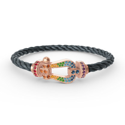¡®Glow Jewelry¡¯FORCE LARGE HORSESHOE  COLORED DIAMOND BRACELET ROSE GOLD