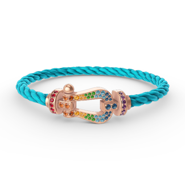 [Glow Jewelry]FORCE LARGE HORSESHOE  COLORED DIAMOND BRACELET ROSE GOLD