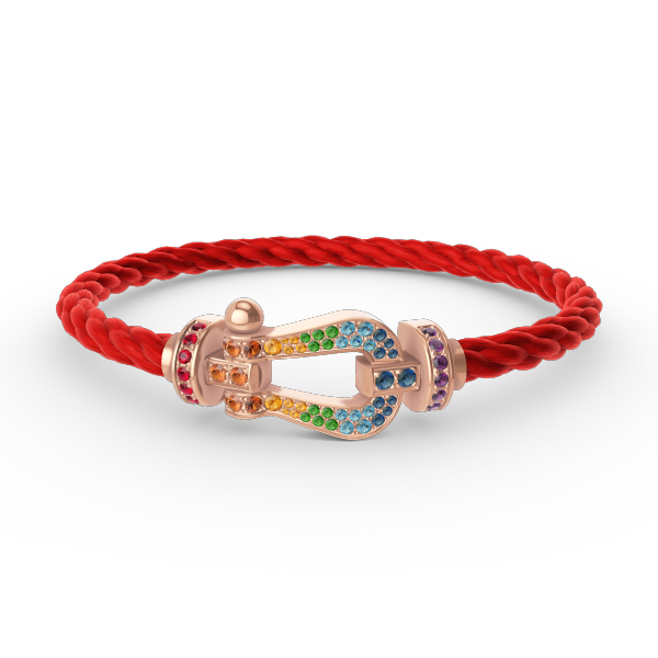 [Glow Jewelry]FORCE LARGE HORSESHOE  COLORED DIAMOND BRACELET ROSE GOLD