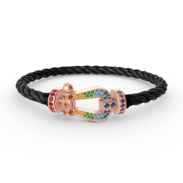 ¡®Glow Jewelry¡¯FORCE LARGE HORSESHOE  COLORED DIAMOND BRACELET ROSE GOLD