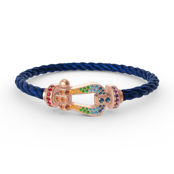 [Glow Jewelry]FORCE LARGE HORSESHOE  COLORED DIAMOND BRACELET ROSE GOLD