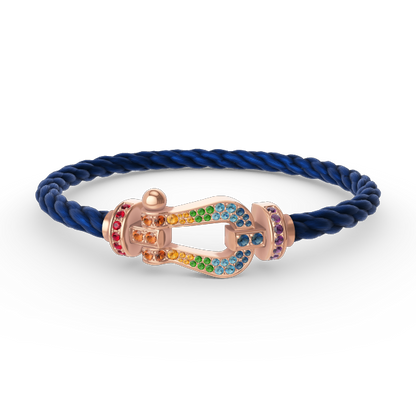 [Glow Jewelry]FORCE LARGE HORSESHOE  COLORED DIAMOND BRACELET ROSE GOLD