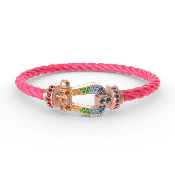 [Glow Jewelry]FORCE LARGE HORSESHOE  COLORED DIAMOND BRACELET ROSE GOLD