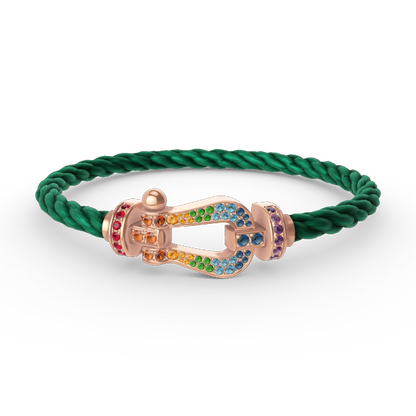¡®Glow Jewelry¡¯FORCE LARGE HORSESHOE  COLORED DIAMOND BRACELET ROSE GOLD