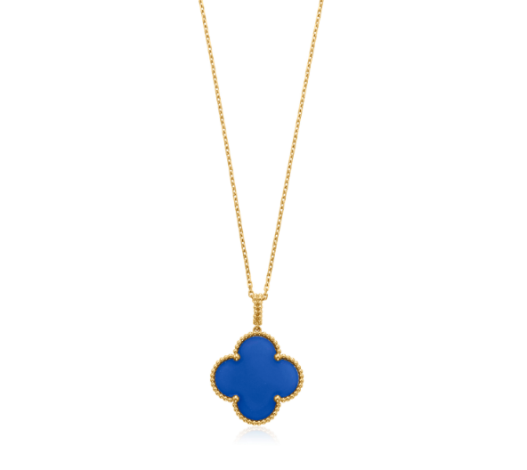 [Glow Jewelry]CLOVER 25MM NECKLACE TURQUOISE ROSE GOLD