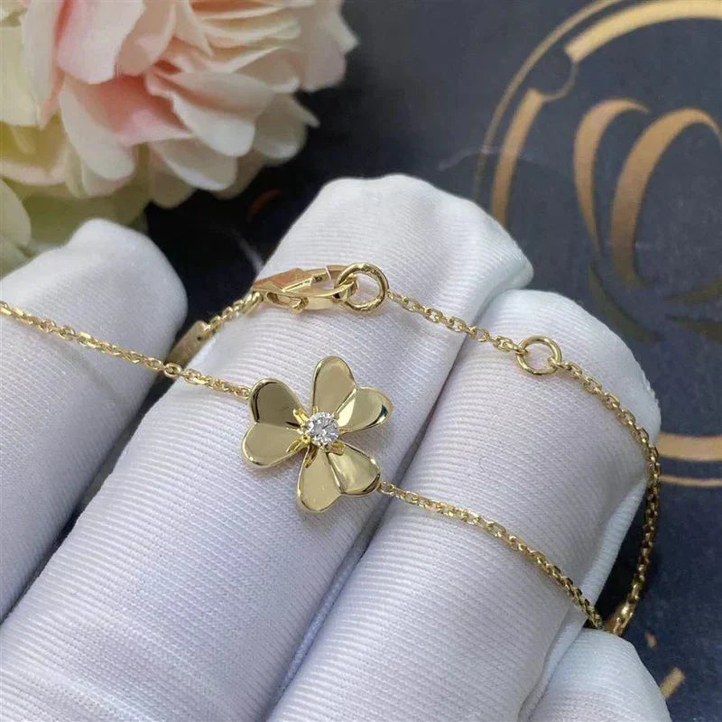 ¡®Glow Jewelry¡¯FRIVOLE GOLD FLOWER PINK MALACHITE BRACELET