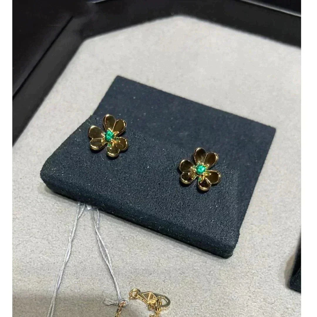 [Glow Jewelry]FRIVOLE  FLOWER MALACHITE EARRINGS