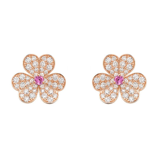 ¡®Glow Jewelry¡¯FRIVOLE PINK GOLD FLOWER DIAMOND EARRINGS