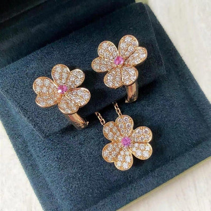 [Glow Jewelry]FRIVOLE ROSE GOLD FLOWER DIAMOND NECKLACE
