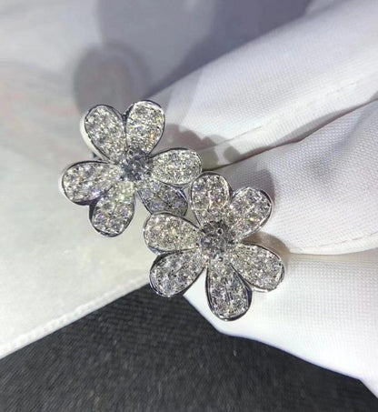 [Glow Jewelry]FRIVOLE SILVER FLOWER DIAMOND EARRINGS