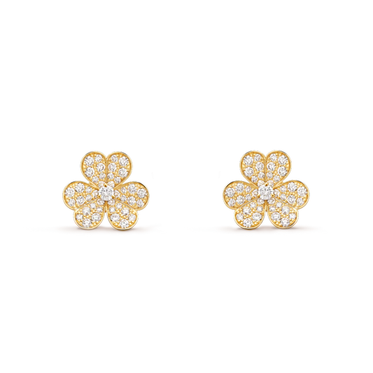 ¡®Glow Jewelry¡¯FRIVOLE GOLD FLOWER DIAMOND EARRINGS