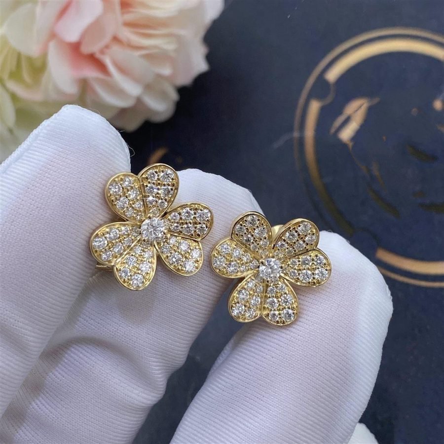 [Glow Jewelry]FRIVOLE GOLD FLOWER DIAMOND EARRINGS