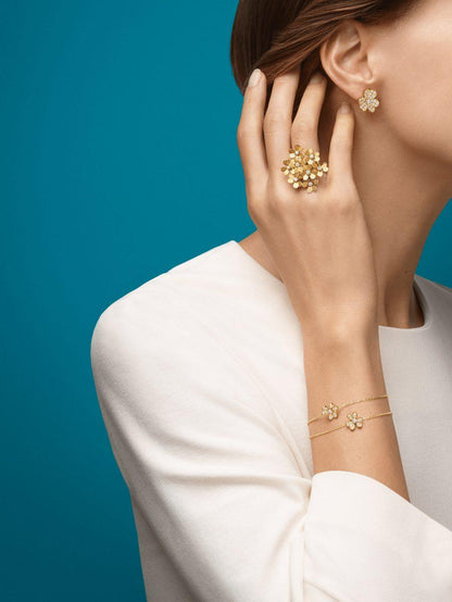 [Glow Jewelry]FRIVOLE GOLD FLOWER DIAMOND EARRINGS